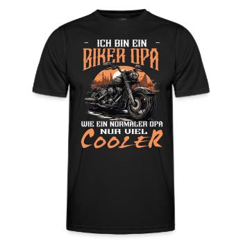 Ich bin ein Biker Opa - Motorradfahrer - Motorrad - Männer Funktions-T-Shirt - Schwarz - Vorne - AI Model Male 178 dark (178cm)