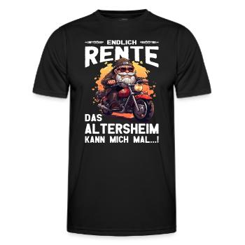 Endlich Rente Biker Opa - Motorradfahrer - Biker - Männer Funktions-T-Shirt - Schwarz - Vorne - AI Model Male 178 dark (178cm)