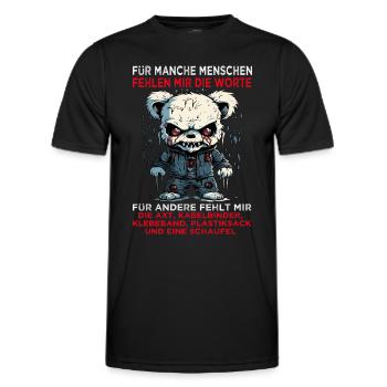 Für manche Menschen fehlen mit die Worte - Sprüche - Männer Funktions-T-Shirt - Schwarz - Vorne - AI Model Male 178 dark (178cm)