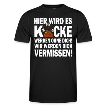 Wir werden dich vermissen - Jobwechsel - Männer Funktions-T-Shirt - Schwarz - Vorne - AI Model Male 178 dark (178cm)