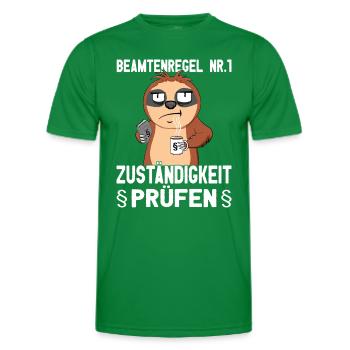 Beamtensprüche - öffentlicher Dienst - Faultier - Männer Funktions-T-Shirt - Kelly Green - Vorne - AI Model Male 178 dark (178cm)