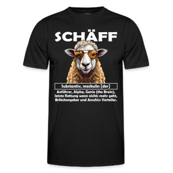 Schäff | Chef | Teamleiter| Abteilungsleiter - Männer Funktions-T-Shirt - Schwarz - Vorne - AI Model Male 178 dark (178cm)