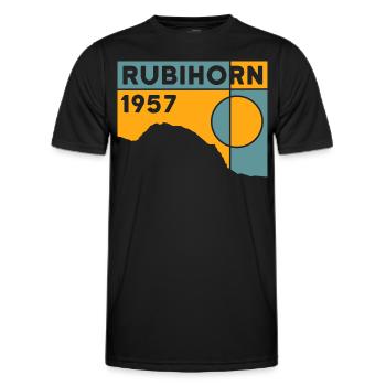 Rubihorn Hiking Mountain Climbing North Face Souvenir - Men's Functional T-Shirt - black - Front - AI Model Male 178 dark (178cm)
