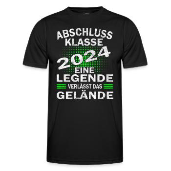 Abschlussklasse 2024 | Schulabschluss | Schüler - Männer Funktions-T-Shirt - Schwarz - Vorne - AI Model Male 178 dark (178cm)