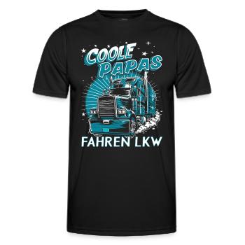 Vatertag | Coole Papas fahren LKW | LKW Fahrer - Männer Funktions-T-Shirt - Schwarz - Vorne - AI Model Male 178 dark (178cm)