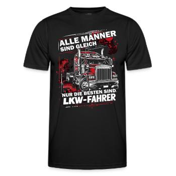 Alle Männer sind gleich die Besten sind LKW Fahrer - Männer Funktions-T-Shirt - Schwarz - Vorne - AI Model Male 178 dark (178cm)