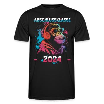 Abschlussklasse 2024 | Schulabschluss | Schüler - Männer Funktions-T-Shirt - Schwarz - Vorne - AI Model Male 178 dark (178cm)