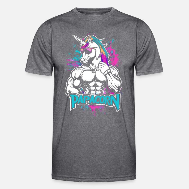 Papacorn Einhorn & werdender Papa Vater Geschenk Männer Funktions-T-Shirt