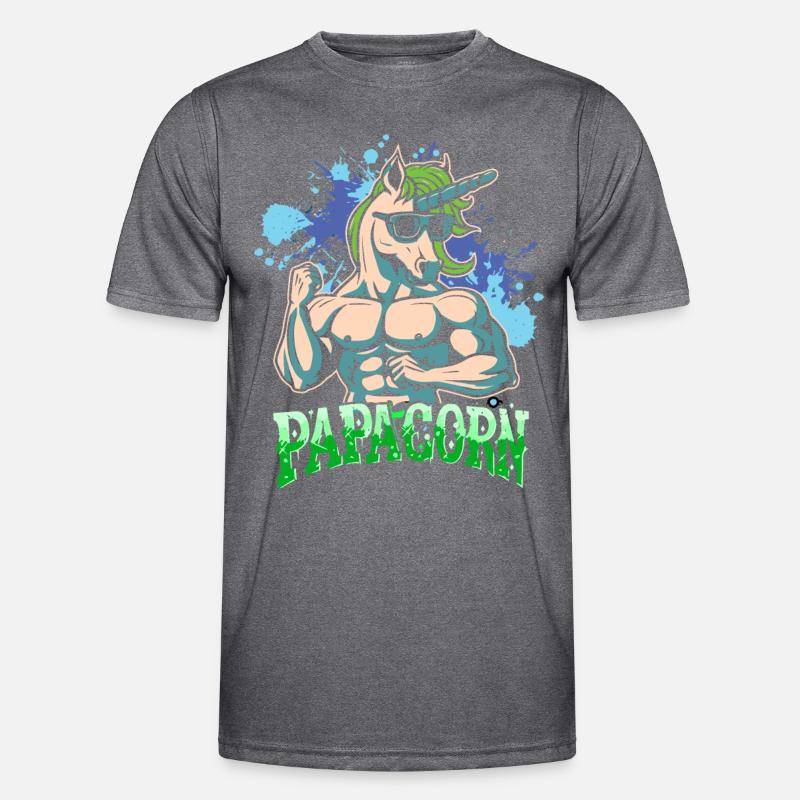 Papacorn Einhorn werdender Papa Vatertagsgeschenk Männer Funktions-T-Shirt