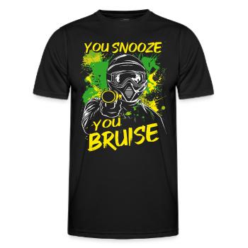 Paintball disant que vous dormez, vous avez des ecchymoses | Paintball - T-shirt sport Homme - noir - Devant - AI Model Male 178 dark (178cm)