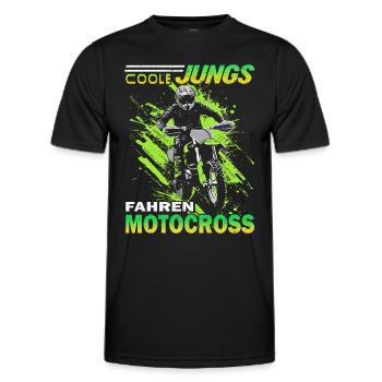 Motorrad Motocross und Dirtbike - Männer Funktions-T-Shirt - Schwarz - Vorne - AI Model Male 178 dark (178cm)