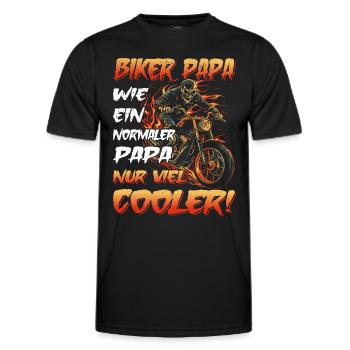 Biker Papa - Motorradfahrer - Biker - Männer Funktions-T-Shirt - Schwarz - Vorne - AI Model Male 178 dark (178cm)