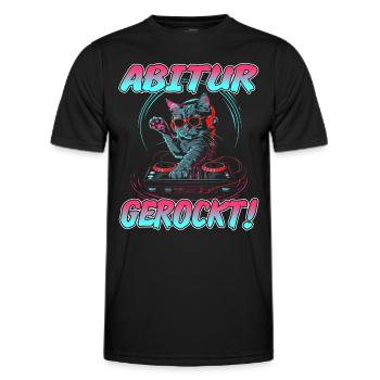 Abschlussklasse Abiturient | Abitur gerockt - Männer Funktions-T-Shirt - Schwarz - Vorne - AI Model Male 178 dark (178cm)