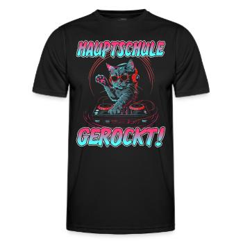 Abschlussklasse | Quali | Hauptschule gerockt - Männer Funktions-T-Shirt - Schwarz - Vorne - AI Model Male 178 dark (178cm)