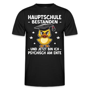 Abschlussklasse | Quali | Hauptschule bestanden - Männer Funktions-T-Shirt - Schwarz - Vorne - AI Model Male 178 dark (178cm)