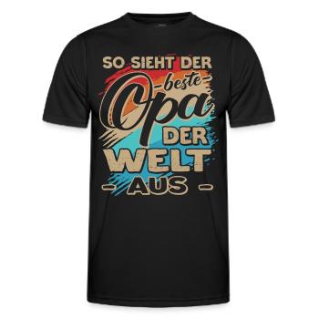 So sieht der beste Opa der Welt aus - Männer Funktions-T-Shirt - Schwarz - Vorne - AI Model Male 178 dark (178cm)