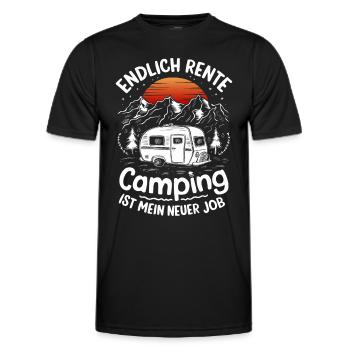Endlich Rente Camping ist mein neuer Job | Campen - Männer Funktions-T-Shirt - Schwarz - Vorne - AI Model Male 178 dark (178cm)