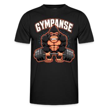Gympanse Kraftsport | Bodybuilder | Fitnesstrainer - Männer Funktions-T-Shirt - Schwarz - Vorne - AI Model Male 178 dark (178cm)