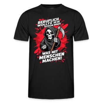Beruflich wollt ich schon immer - Sarkasmus Spruch - Männer Funktions-T-Shirt - Schwarz - Vorne - AI Model Male 178 dark (178cm)