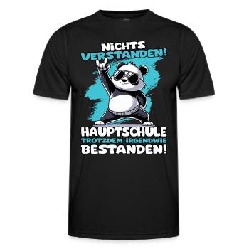 Nichts verstanden Hauptschule trotzdem bestanden - Männer Funktions-T-Shirt - Schwarz - Vorne - AI Model Male 178 dark (178cm)