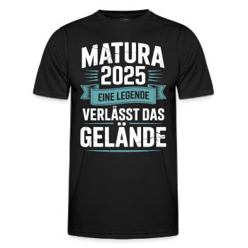 Matura 2025 Eine Legende verlässt das Gelände - Männer Funktions-T-Shirt - Schwarz - Vorne - AI Model Male 178 dark (178cm)