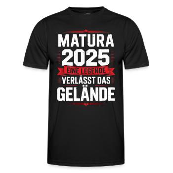 Matura 2025 Eine Legende verlässt das Gelände - Männer Funktions-T-Shirt - Schwarz - Vorne - AI Model Male 178 dark (178cm)