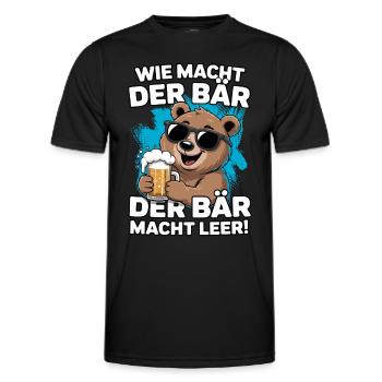 Bier Bär | Wie macht der Bär - Der Bär macht leer - Männer Funktions-T-Shirt - Schwarz - Vorne - AI Model Male 178 dark (178cm)