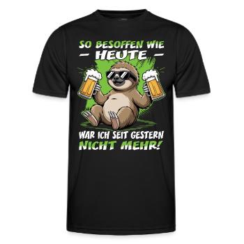 So besoffen wie heute Faultier | Sloth | Bier - Männer Funktions-T-Shirt - Schwarz - Vorne - AI Model Male 178 dark (178cm)