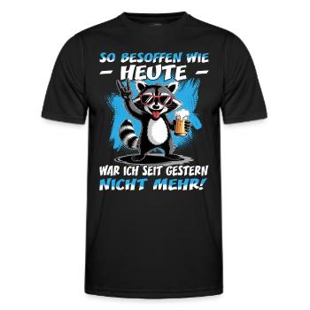 So besoffen wie heute Waschbär | Grillparty | Bier - Männer Funktions-T-Shirt - Schwarz - Vorne - AI Model Male 178 dark (178cm)