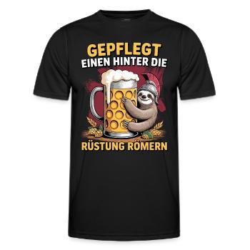 Gepflegt einen hinter die Rüstung römern Faultier - Männer Funktions-T-Shirt - Schwarz - Vorne - AI Model Male 178 dark (178cm)