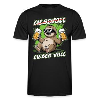 Bier Faultier | Liebevoll lieber voll Sloth - Männer Funktions-T-Shirt - Schwarz - Vorne - AI Model Male 178 dark (178cm)