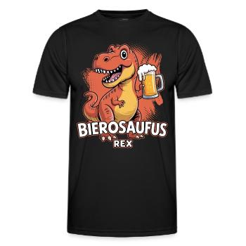 Beer Time | Bierosaufus Rex Dinosaurier | Bier - Männer Funktions-T-Shirt - Schwarz - Vorne - AI Model Male 178 dark (178cm)