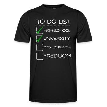 Liste der Unternehmer - Männer Funktions-T-Shirt - Schwarz - Vorne - AI Model Male 178 dark (178cm)