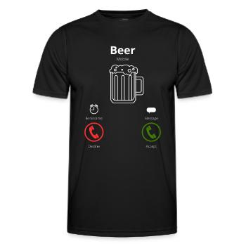 Beer is calling - Men's Functional T-Shirt - black - Front - AI Model Male 178 dark (178cm)