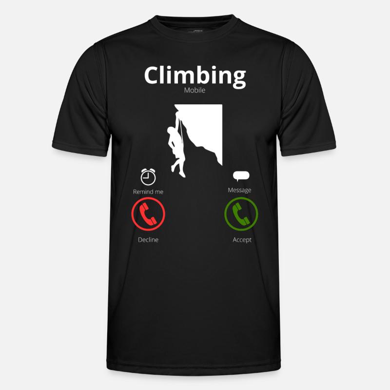 Climbing calls me - Men's Functional T-Shirt - black
