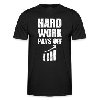 Le travail acharné paie, les statistiques - T-shirt sport Homme - noir - Devant - AI Model Male 178 dark (178cm)
