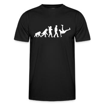Évolution du break dance - T-shirt sport Homme - noir - Devant - AI Model Male 178 dark (178cm)