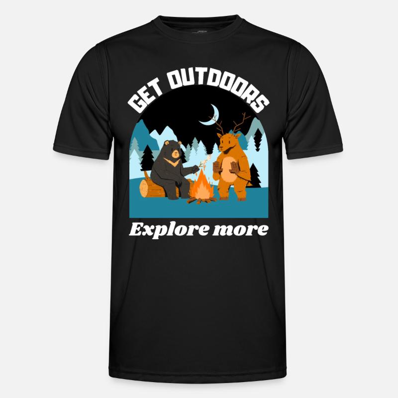 Get outside, explore more - Men's Functional T-Shirt - black