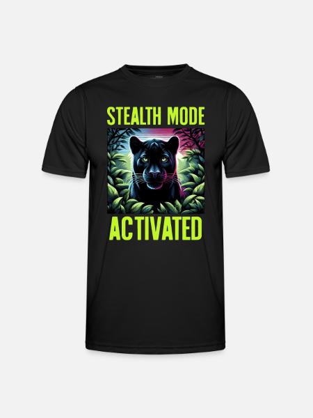 Stealth Mode aktivert Panther Jungle Animal Lover - Funksjons-T-skjorte for menn - svart
