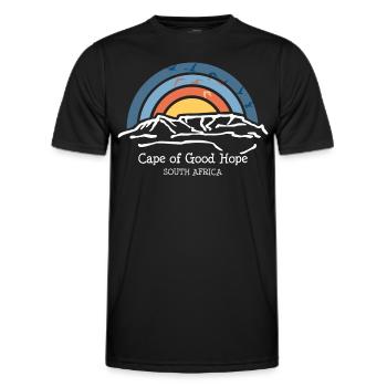 Cape of Good Hope, Cape Town, South Africa - Men's Functional T-Shirt - black - Front - AI Model Male 178 dark (178cm)