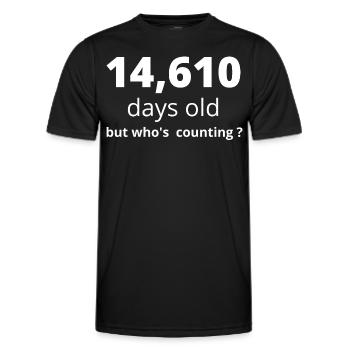 40th birthday - Men's Functional T-Shirt - black - Front - AI Model Male 178 dark (178cm)
