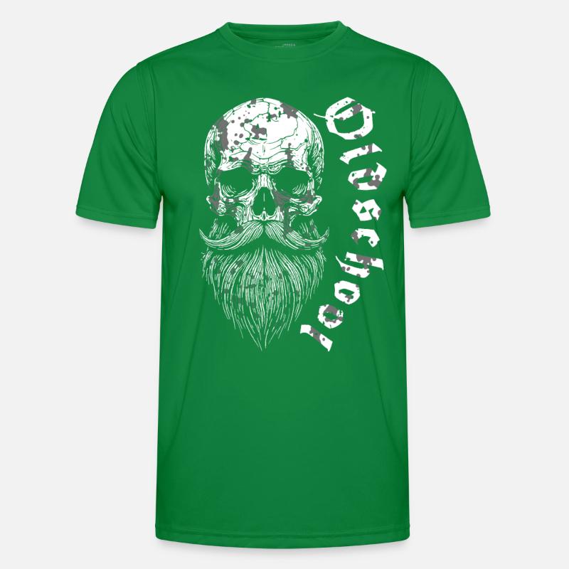 Bärtiger Oldschool Skull Männer Funktions-T-Shirt