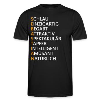 Sebastian Name Geschenk - Männer Funktions-T-Shirt - Schwarz - Vorne - AI Model Male 178 dark (178cm)