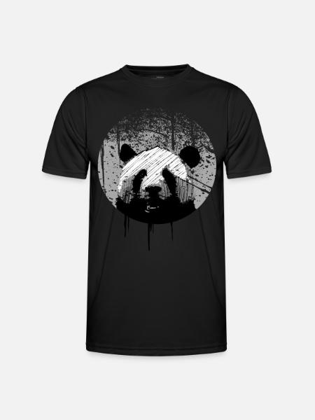 panda - Männer Funktions-T-Shirt - Schwarz