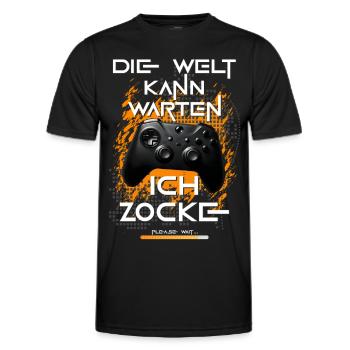 Gamer Zocker Gaming Konsole Videospiele Lustig - Männer Funktions-T-Shirt - Schwarz - Vorne - AI Model Male 178 dark (178cm)