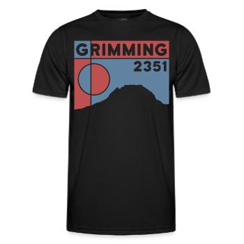 Hoher Grimming Finisher Höhe Wanderung Dachstein - Männer Funktions-T-Shirt - Schwarz - Vorne - AI Model Male 178 dark (178cm)