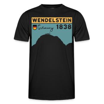 Wendelstein Finisher Hike Hiking Climbing - Men's Functional T-Shirt - black - Front - AI Model Male 178 dark (178cm)