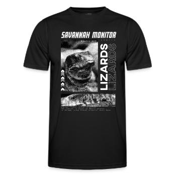 Savannah Monitor Modern Streetwear Reptilienpfleger - Männer Funktions-T-Shirt - Schwarz - Vorne - AI Model Male 178 dark (178cm)
