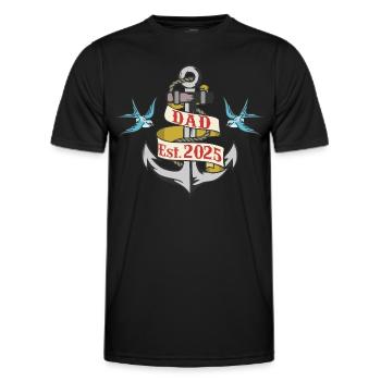 Anchor Dad 25 Dad Baby Dad 2025 Father's Day - Men's Functional T-Shirt - black - Front - AI Model Male 178 dark (178cm)