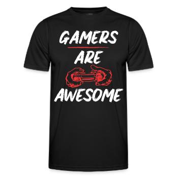 Gamers are Awesome - T-shirt sport Homme - noir - Devant - AI Model Male 178 dark (178cm)